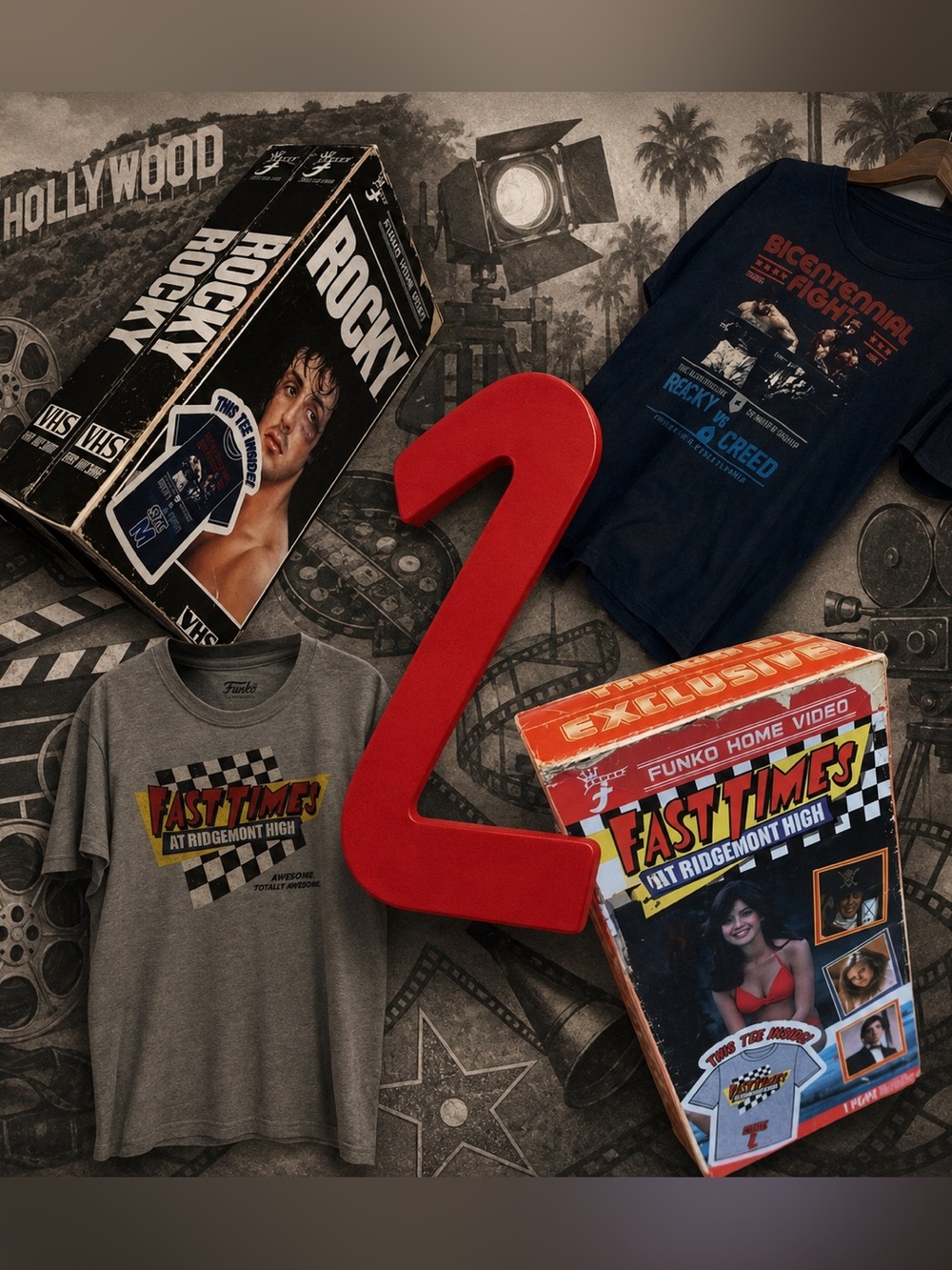 Amazing Bundle - TWO collectible Funko VHS edition t-shirts in original boxes